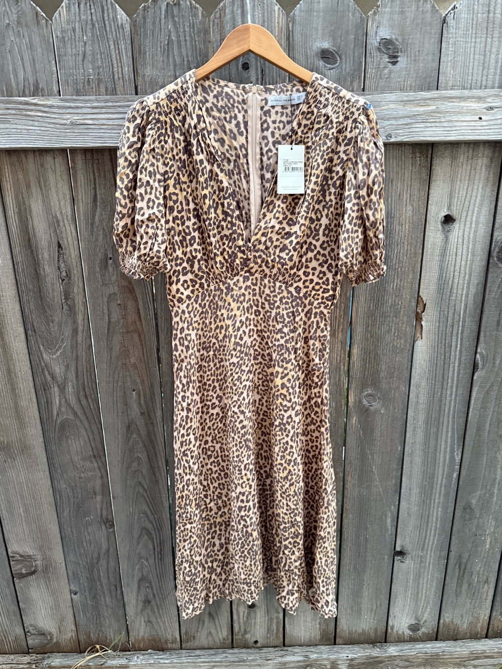 Faithfull The Brand Marie Louise V Neck Mila animal Print midi dress